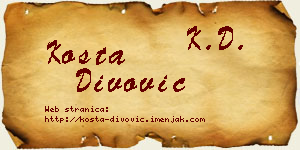 Kosta Divović vizit kartica